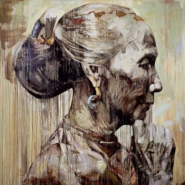 Chinese Profile III, 1998. Oil on canvas. 80 x 80 inches (203.2 x 203.2 cm). Collection of Judy and Bill Timken.