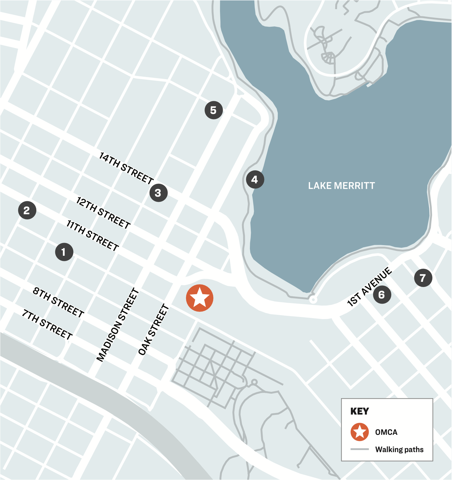 Map of restaurants near the oakland museum of california open on sunday
