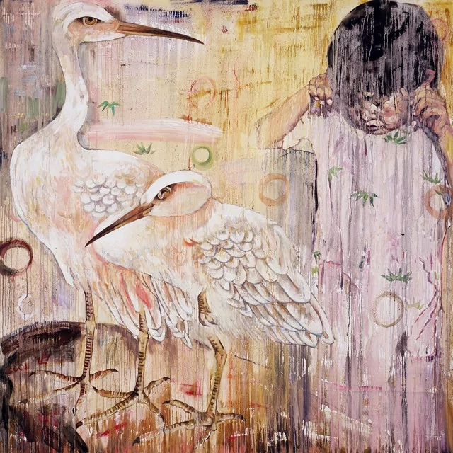 Annunciation, 2001. Oil on canvas. 80 x 80 inches (203.2 x 203.2 cm). Collection of Mr. and Mrs. H. I. Grousbeck.