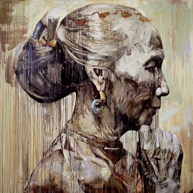 Chinese Profile III, 1998. Oil on canvas. 80 x 80 inches (203.2 x 203.2 cm). Collection of Judy and Bill Timken.