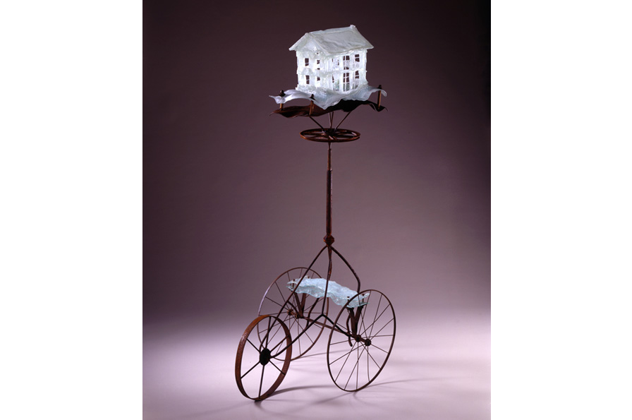 Mary Bayard White, Living on Fault Lines and Pacific Currents, 2005. Glass and steel, 67.5 x 24 x 20 in. Collection of Oakland Museum of California, gift of Evans and John Wyro in honor of Mary B. White. 