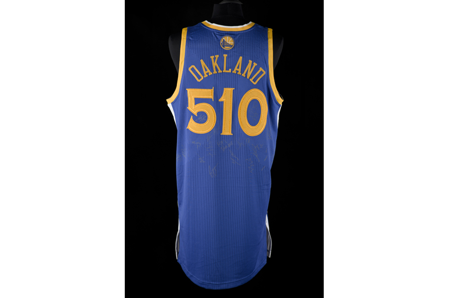 Golden State Warriors "Oakland 510" authentic signed jersey back