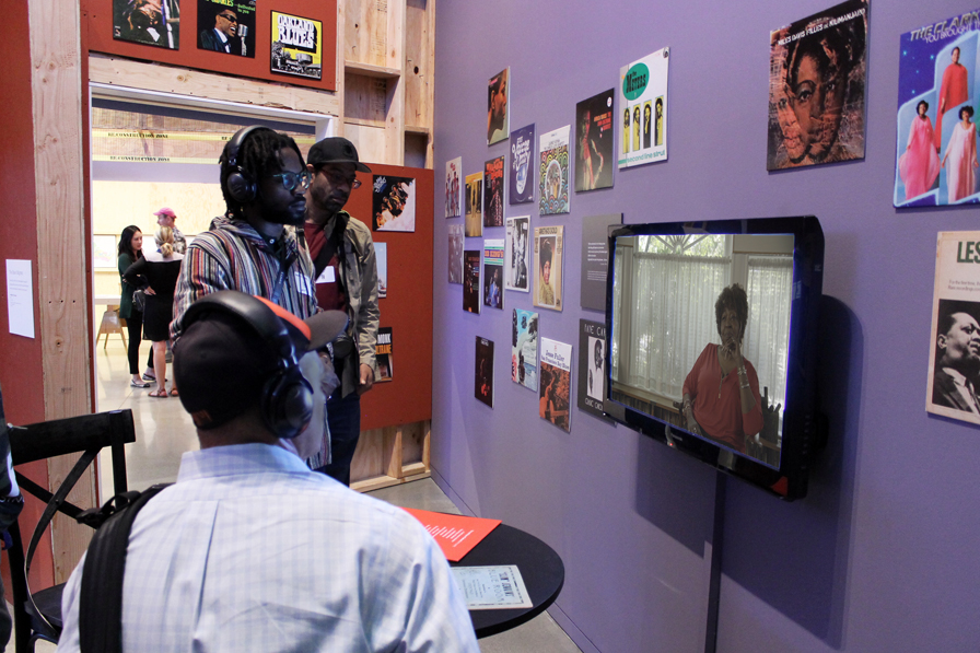 A video piece inside Ester's Orbit Room portrays the creative community in West Oakland as a historic blues district.