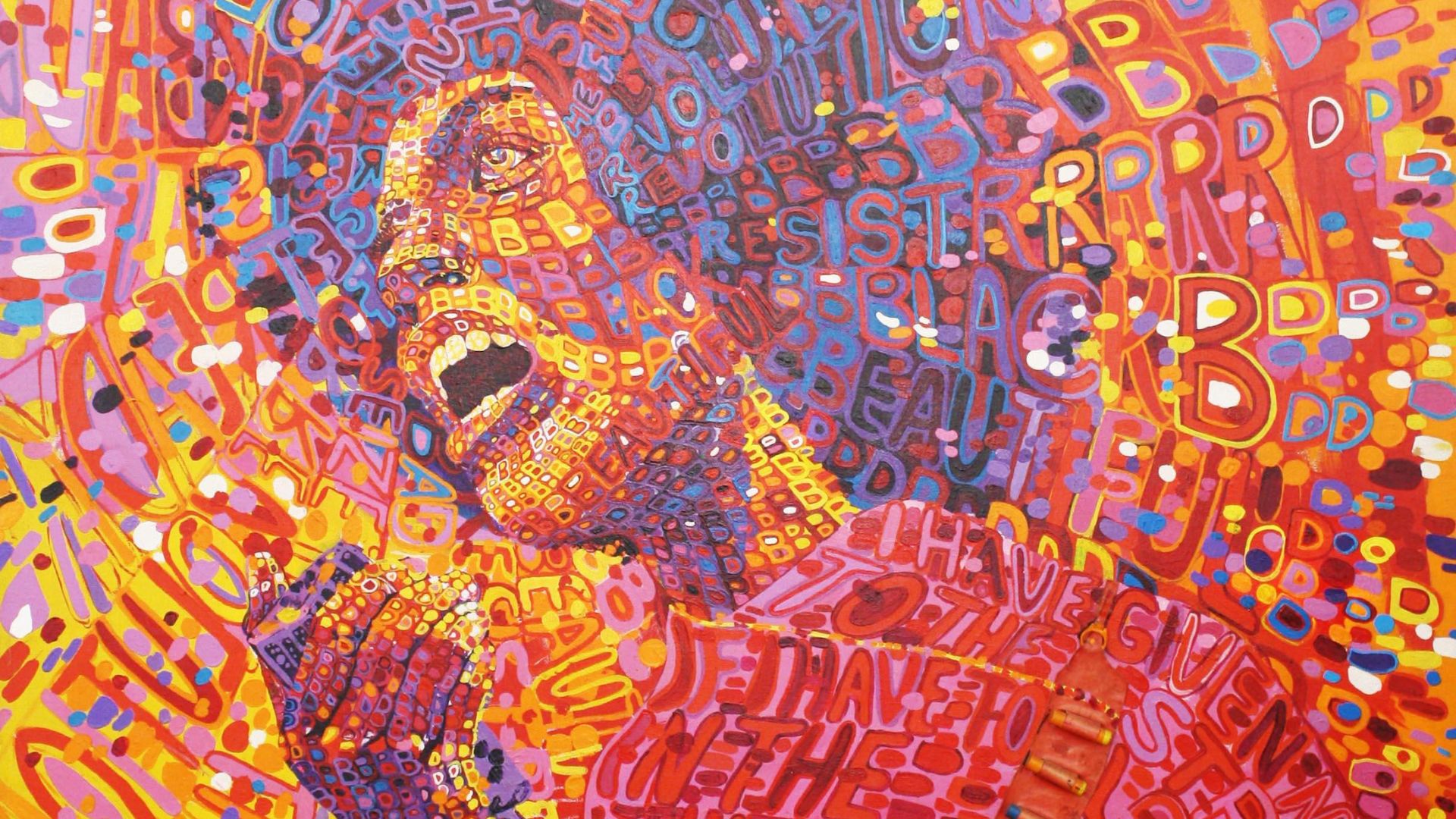Angela Davis abstract painting
