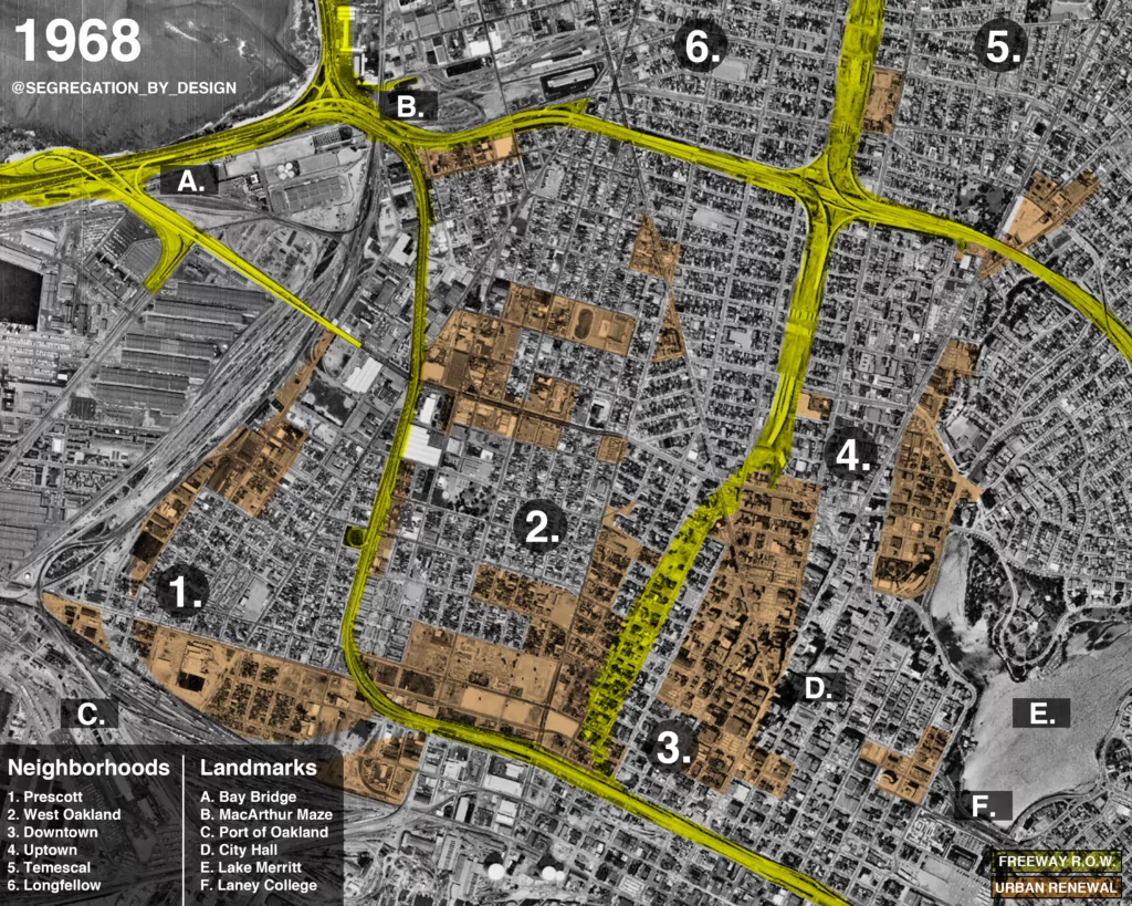 [Map of West Oakland, 1968] Medium Courtesy of Segregation by Design
