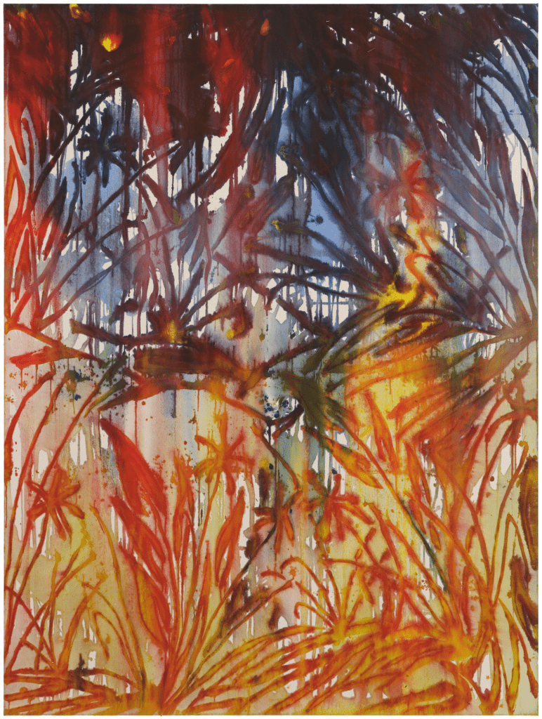 Saif Azzuz (Yurok, Libyan), that time will come, 2024Acrylic on canvas. Courtesy of the artist and Anthony Meier, Mill Valley.