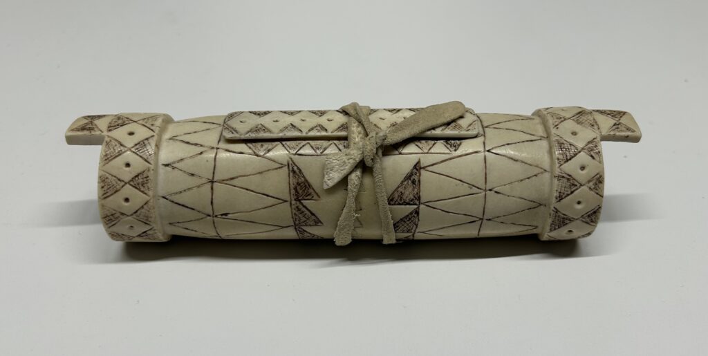 Frank K. Lake (Karuk), Axrúhih (Karuk language), Elk antler purseYEAR?Courtesy of Frank K. Lake (Karuk)